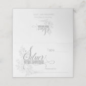 Carte De Placement 25e anniversaire d'argent avec des roses blanches (Extérieur déplié)