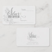 Carte De Placement 25e Anniversaire de Mariage Argent avec Roses Blan (Devant / Derrière)