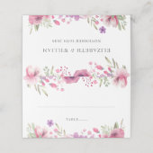 Carte De Placement 25e anniversaire de Mariage Roses d'aquarelle (Extérieur déplié)