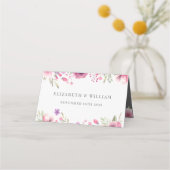 Carte De Placement 25e anniversaire de Mariage Roses d'aquarelle (Dos)