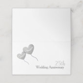 Carte De Placement 25e anniversaire du mariage ballons d'argent (Extérieur déplié)