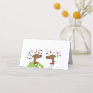 Carte De Placement 2 Moose Holiday Place Card