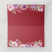 Carte De Placement 40e Anniversaire de Mariage Roses Aquarelle (Intérieur déplié)