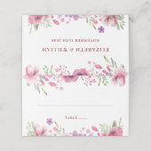 Carte De Placement 40e anniversaire de Mariage Roses d'aquarelle (Extérieur déplié)