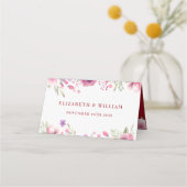 Carte De Placement 40e anniversaire de Mariage Roses d'aquarelle (Dos)