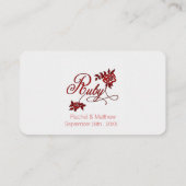 Carte De Placement 40e anniversaire de Ruby avec des roses blanches (Dos)