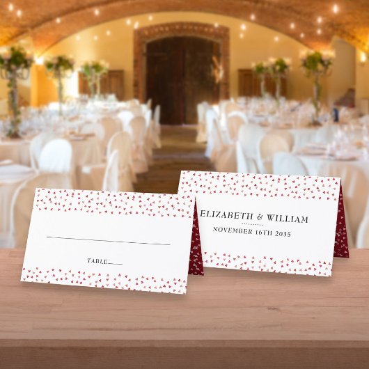 Carte De Placement 40e anniversaire du Mariage Ruby Hearts