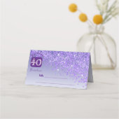 Carte De Placement 40e Anniversaire Parties scintillant violette Cart (Devant)