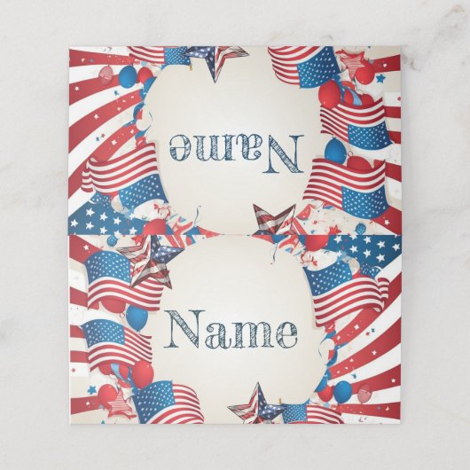 Carte De Placement 4 juillet (Extérieur déplié)