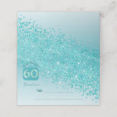 Carte De Placement 60e fête d'anniversaire Parties scintillant bleue (Extérieur déplié)