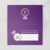 Carte De Placement 6th amethyst wedding anniversary purple (Extérieur déplié)