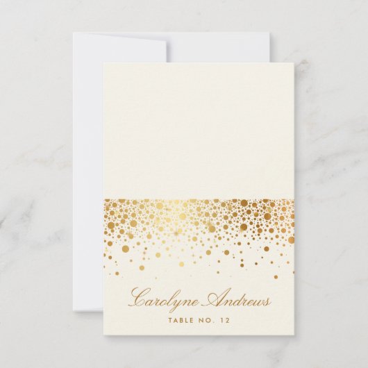 Carte de placement à points de confettis en feuill (Devant)