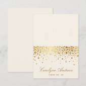 Carte de placement à points de confettis en feuill (Devant / Derrière)