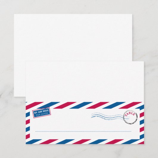 Carte de placement à tente par avion (Devant / Derrière)