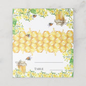 Carte De Placement abeilles nid d'abeille jaune floraux fête de jardi (Extérieur déplié)
