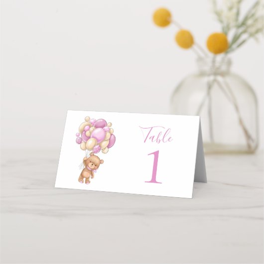 Carte De Placement Absolument adorable Teddy Bear Girly Plaques (Dos)