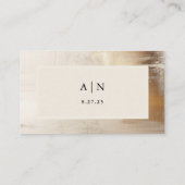 Carte De Placement Abstrait d'or | Élégant appartement de mariage (Dos)