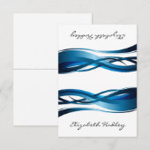 Carte de placement abstrait moderne Blue Waves (Devant / Derrière)