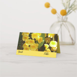Carte De Placement Accrocher les orchidées jaunes Fleurs tropicales