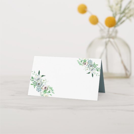 Carte De Placement Accueil Classique Elégant Rose Blanc Mariage (Dos)