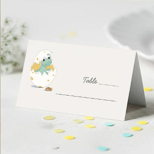 Carte De Placement Adorable Dinosaure Vert Oeuf Thème Baby Événements