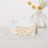Carte De Placement Affectation de table de mariage sur la plage tropi (Dos)