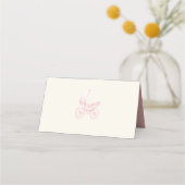 Carte De Placement Affiche de bienvenue Baby shower en toile rose Ted (Dos)