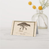 Carte De Placement Africain Safari Giraffes & Arbre Mariage Siège (Dos)