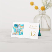 Carte De Placement Agate gold Luxurious coastal Wedding  (Dos)