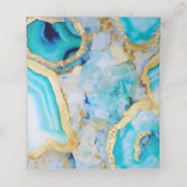 Carte De Placement Agate gold Luxurious coastal Wedding  (Intérieur déplié)