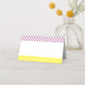 Carte De Placement Ajouter votre propre texte Trendy Yellow and Purpl (Dos)
