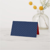 Carte De Placement Ajouter votre texte Modern Blue and White Polka Do (Dos)
