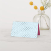 Carte De Placement Ajouter Votre Texte Modern Blue Black Polka Dot (Dos)