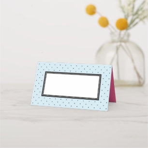 Carte De Placement Ajouter Votre Texte Modern Blue Black Polka Dot