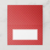 Carte De Placement Ajouter votre texte Pointe Polka rouge et blanche  (Extérieur déplié)