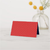Carte De Placement Ajouter votre texte Pointe Polka rouge et blanche  (Dos)