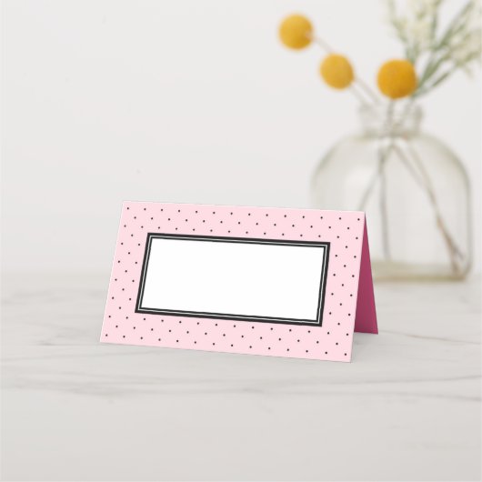 Carte De Placement Ajouter votre texte Pointe rose et noire moderne (Devant)