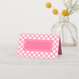 Carte De Placement Ajouter votre texte rose En vichy Motif