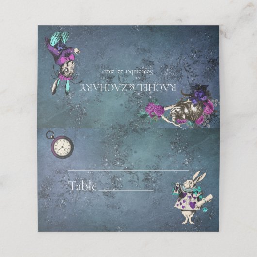 Carte De Placement Alice au pays des merveilles Mariage (Extérieur déplié)