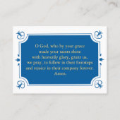 Carte De Placement All Saints’ Day Catholic Prayer Card (Dos)