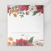 Carte De Placement Amaryllis et Chrysanthemums Mariage botanique (Extérieur déplié)