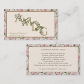 Carte De Placement AMDG Catholique Saint Ignace Roses de prière relig (Devant / Derrière)