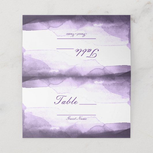 Carte De Placement Amethyst Violet Prune Moderne Numéro de Table de R (Extérieur déplié)