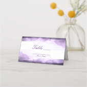 Carte De Placement Amethyst Violet Prune Moderne Numéro de Table de R (Devant)
