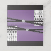 Carte De Placement Améthyste élégant violet et noir (Extérieur déplié)