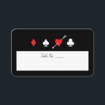 Carte De Placement Amour Frappe Las Vegas Remplir Nom Numéro de table<br><div class="desc">Parfait pour un mariage de casino classique de Las Vegas rouge,  noir et blanc,  cette carte de place de numéro de table peut être entièrement adaptée à votre événement. N'oubliez pas de commander suffisamment pour chaque établissement !</div>