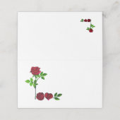 Carte De Placement AMOUR - Porte-Nom Main Peinte à la Rose Romantique (Extérieur déplié)