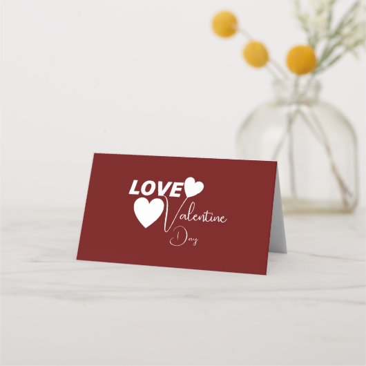 Carte De Placement Amour romantique Saint Valentin (Devant)