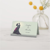 Carte De Placement Amoureux gothique romantique Minimal Élégant (Dos)