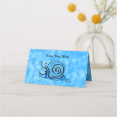 Carte De Placement Amusant Happy Blue Motif Snail Bright Aqua (Dos)